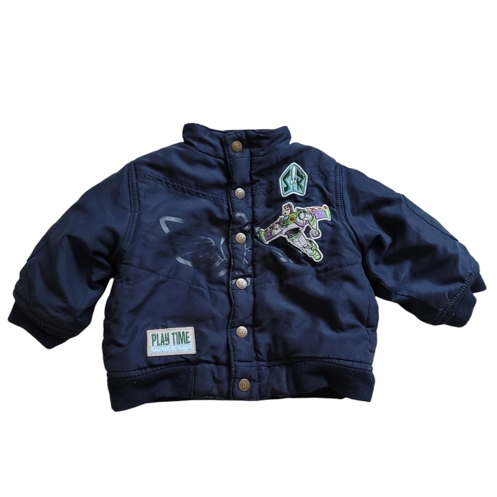 Disney Toy Story 3 Buzz Lightyear Patch Bomber Jacket Navy‎ Blue 12 Months